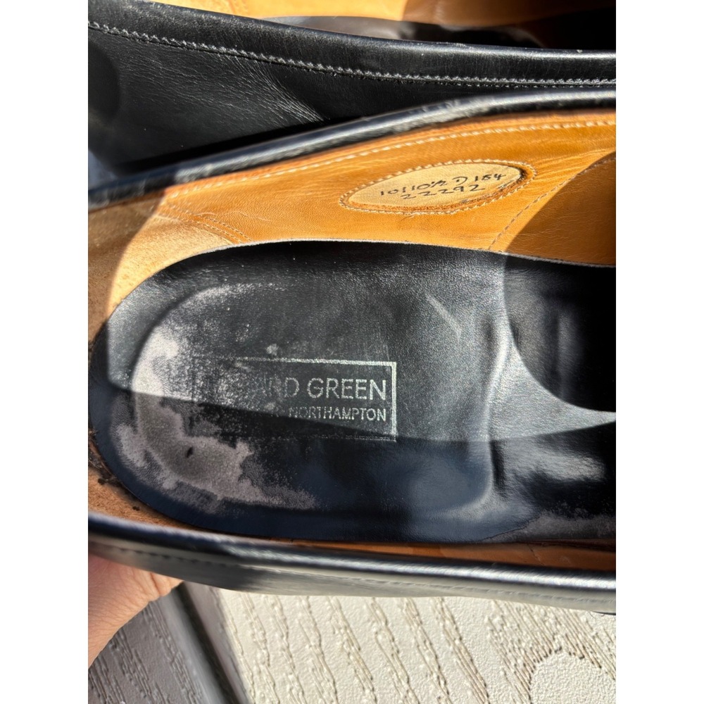 Edward Green Penny Loafers Flat Dress Shoes Men's Size US 10.5 D Black Leather - Picture 8 of 11